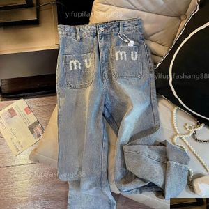 Jeans para mujeres MIUI Top Clothing Luxury Pants Femenino Femenina de la cintura Moda Blue Slacks Biros Diseño de entrega de entrega de caída Otozw