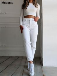 Dames spijkerbroek moeder vrouw hoge taille denim harem broek anklellengte vrouwelijke pantalones katoenen meisjes broek rechtstreeks voor vrouwen 230313