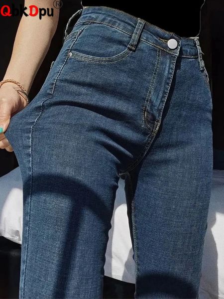 Jeans pour femmes Jeans crayon taille haute ultra mince surdimensionné 9XL Jeans coréens longueur cheville décontracté élastique sexy longues jambes Vaqueros 231214