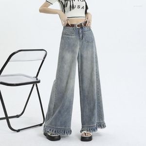 Jeans pour femmes vintage haute taille femme américaine streetwear de mode