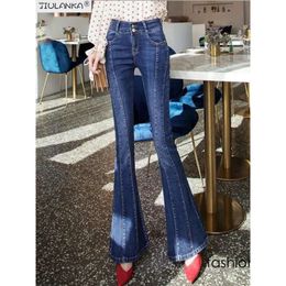 Jean femme femme haute taille évasée jeans pantalon pantalon pour femmes pour femmes jean vêtements