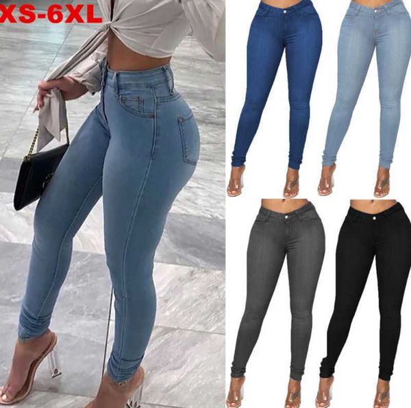 Pantalones vaqueros ajustados elásticos de cintura media para mujer, pantalones de tubo ajustados elásticos lavados Retro azul, otoño e invierno, 2024