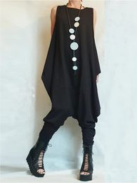 Dames jumpsuit mode mouwloze harem lange broek Harajuku straatoutfitstijl Suspender o-neck lage taille tanktop jumpsuit 240511