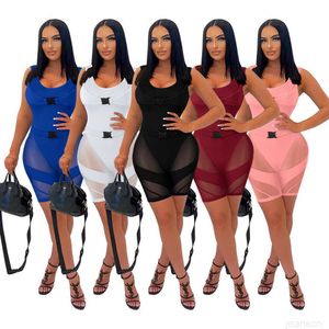 Womens Jumpsuits Zomer Amp Rompertjes Nieuwe Mesh Splice Sexy Perspectief Tank Top Jumpsuit Romper Vrouwen Clubwear