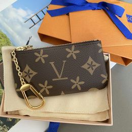 Monedero para mujer Mini billetera de diseñador 7A Monederos Llavero Titular de la tarjeta de lujo Carteras con cremallera Cuero genuino para hombre Organizador de bolsillo Muñequeras Bolsa de flores negras