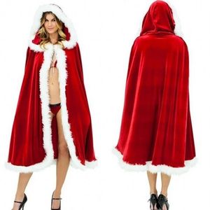 Cape à capuche pour femmes et enfants, Costumes d'halloween, vêtements de noël, rouge, Sexy, accessoires de Costume, Cosplay264L