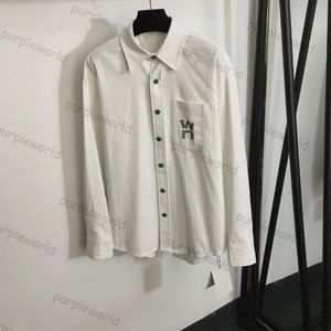 Drill Letter Designer Reversblouse Casual denim shirts Dames jas met lange mouwen Vintage tops