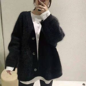 Femmes tricots t-shirts hiver coréen vison cachemire Cardigan pull lâche tricot manteau paresseux vent JZ031 230821