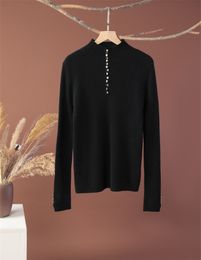 Tricots pour femmes hiver loro piana pull en cachemire à col haut chemises à fond chaud mince