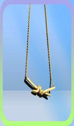 Dames knoop boor ketting ontwerper sieraden ketting goldsilveryrose goud compleet merk als bruiloft kerstcadeau1825287