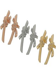 Boucles à oreilles à nœuds pour femmes étalons bijoux de créateurs à demi-forage goujons Goldsilveryrose Marque complète comme mariage cadeau de mariage 6564801