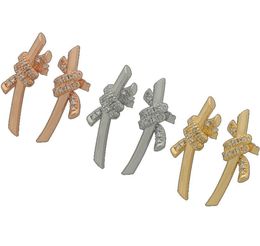 Boucles à oreilles à nœuds pour femmes étalons de créateurs bijoux à demi-forage étalons Goldsilveryrose marque complète comme mariage de mariage cadeau 9511145