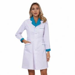 Manteau de laboratoire pour femmes, manches Lg, manteau médical professionnel, revers cranté, grandes poches, uniforme d'infirmière et d'esthéticienne, manteaux s483 #