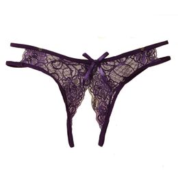 Womens Lace Ondergoed Naadloze Slipje Open Transparante Slipje Tangas Vrouwen Sexy Lingerie G String Lace Thong297t