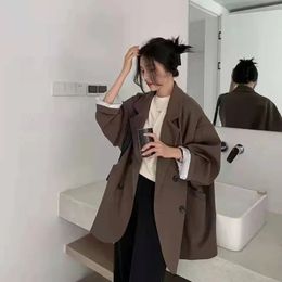 Blazer grande para mujer Abrigos Primavera Otoño Moda Versión coreana Abrigo superior suelto Ropa de trabajo de oficina Grace Chaqueta de otoño para mujer 230226