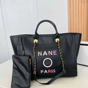 Femmes grandes magasins de shopping Deauville Sacs d'épaule avec pochette de pochette colorée Gold Matelasse Crossbody Borquette de grande capacité Dacs à main 37x31,5 cm