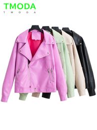 Femmes en cuir Faux T MODA femmes Chic Pu vestes manteau printemps automne Style moto Biker veste femme surdimensionné vêtements d'extérieur 230828