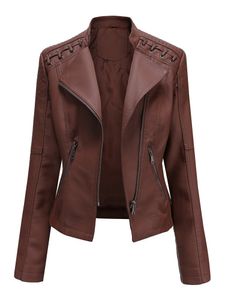 Femmes en cuir Faux femmes veste noir surdimensionné Pu vestes moto costume décontracté mince manteau vêtements d'extérieur pour femmes hauts 230822