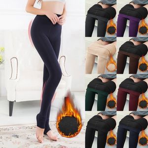 Dames leggings dihope vrouwen winter warme plus size leggins hoge taille vaste kleur fluweel vrouwelijke afslankthermische broek 221122