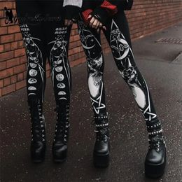 Leggings femmes mon Secret gothique pour femmes Ouija pantalon d'entraînement foncé Grunge chat crâne Sexy noir 231018