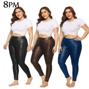 Femmes Leggings Couleur solide Mode Sexy Slim-Fit 5XL Spring Stretch Highen Stretch Smoking Sports Leggings OUC3315 211215