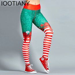 Damen Leggings Frauen Sexy Hosen Weihnachten Hohe Taille Skinny Legging Fitness Damen Gedruckt Workout Stretch Hose 231018