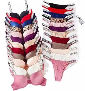 Lencería para mujer Bragas para mujer Victorias Secret Fashion Women Plus Tamaño Bra Panty 2 piezas Push Up Sexy Ropa interior Calzoncillos Conjunto Carta Lencería Otgmb