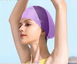MOBEN LARGO LARGO Sombrero de natación Moda de silicona impermeable Sports Adultos para adultos Cabello largo Protección mejorada Sombrero de natación 240517