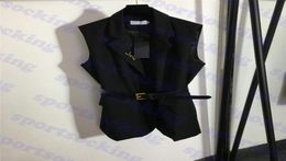 Vestes longues avec une lettre de ceinture broche pour dames vestes manteaux fashion slim blazer deux couleurs3572882