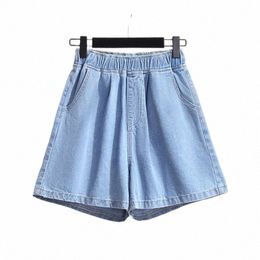 Femmes Lounge Bermuda Shorts Plus Taille Casual Summer Cott Longueur au genou Shorts avec poches Denim Short Jeans3XL 4XL 5XL ouc1519 X9Rj #