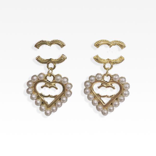womens Love Charm Earrings Heart Pendant Designer Jewelry Earrings 18K Gold Plated Letter Earrings Fashion Love amily Gifts Jewelry Wholesale