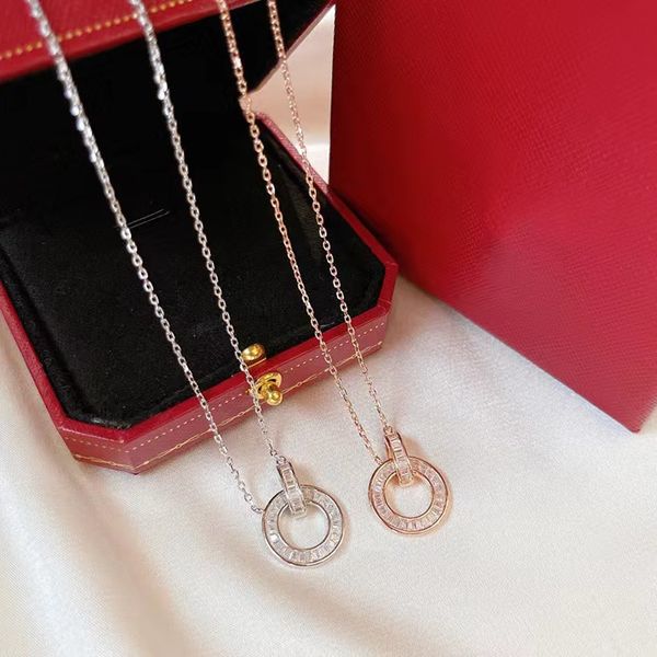 Collier d'amour pour femme daimod avec boîte célèbre catier cjewelers womans bijoux designer bijoux de luxe pendentif colliers cadeau saint valentin en acier inoxydable ont gilrs