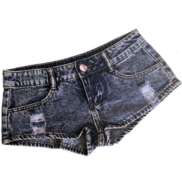 Womens Bajo Cintura de mezclilla sexy Jeans cortos Clubes nocturnos Bares y playas 240407