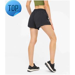 Womens lu-33 Yoga Shorts Hotty Hot Pants Pocket Sneldrogend Speed Up Gymkleding Sportoutfit Ademend Fitness Hoge elastische taille leggings66