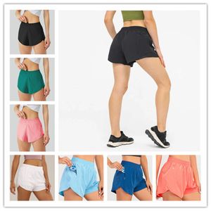 Lu-33 Short de yoga pour femme Hotty Hot Pants Poche Séchage rapide Accélérer Vêtements de sport Tenue de sport Respirant Fitness Leggings taille haute élastique