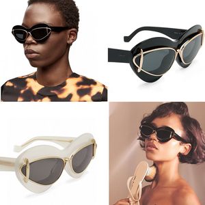 Lunettes de soleil œil de chat surdimensionnées pour femmes, à la mode et cool, miroir de scène en T, lunettes de soleil de haute qualité résistantes aux UV400, plusieurs couleurs disponibles LW40119I