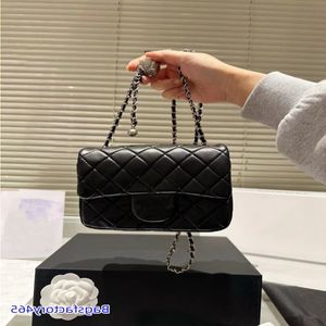 Sac de luxe pour femmes classique mini sac de rabat carré sac à main matelassé avec argent balle perle métal métal