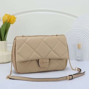 Sac de marque de luxe pour femmes Sacs de créateurs Sac à chaîne de haute qualité en cuir à carreaux Chaîne en or Double lettre Boucle de couleur unie Bande carrée Envoyer un cadeau aux couples