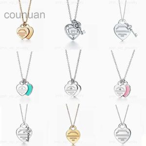 Dames luxe designer sieraden Tiffanyjewelry ketting hart hart ketting bruiloft Valentijnsdag cadeau hanger ketting met doos 999