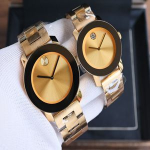 Dames luxe designer Watch paar dezelfde kwartsbeweging 316l precisie staal k1 kristalglas letter afdrukken horloges