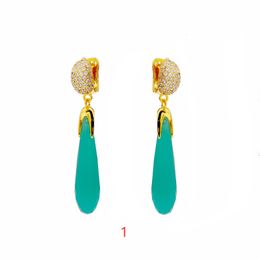 Boucles d'oreilles en cristal de luxe pour femmes enrôlent bonne oreille de couleur dorée de pierre auberge auberge diamants de voyage