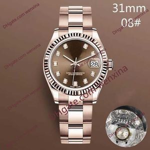 Montre de luxe pour femmes, bracelet en acier à mouvement automatique de haute précision en acier inoxydable. montres étanches. Les montres jubilé à cadran diamant de 31 mm