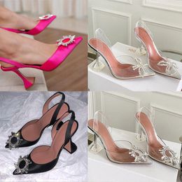 Designers de luxe pour femmes chaussures de robe satin sandales en cristal sandales embellies sandales pompes 10 cm sandale à talons hauts 35-42 femmes chaussures de luxe avec boîte