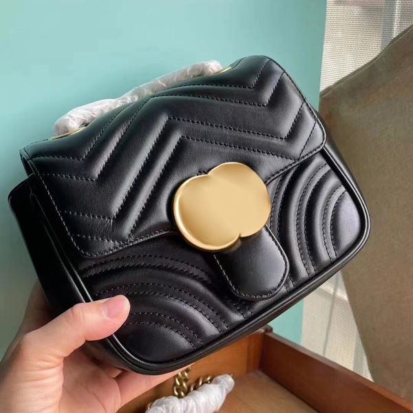 Bolso de diseñador acolchado Marmont para mujer Bolsos de gimnasio de lujo pequeños Bolso de mensajero Bolsos de playa de hombro de fin de semana de vacaciones de cuero Bolso de embrague para hombre Bolso cruzado con cadena de oro