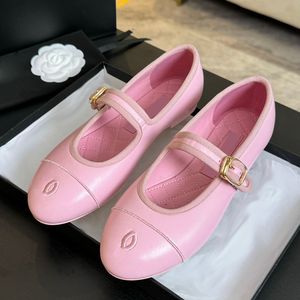 Dames Mary Jane schoenjurk schoen met gesp balletschoen Loafers Designer Matelasse gewatteerde textuur Girls Leisure Shoe roze witte zwarte casual schoen Oxfords