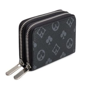 Dames Heren Designer Mode Zak met ritssluiting Luxe portemonnee Munten Creditcards Etui Bruin Monogram Geruite Canvas portemonnee Zwart Prin237x