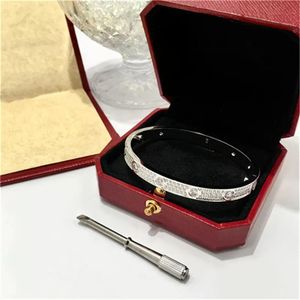 Dames heren liefde diamanten armband stalen kabel armband titanium goud zilver roze Zuid -Amerikaanse 18k gouden sieraden ontwerpers uniesex cadeau
