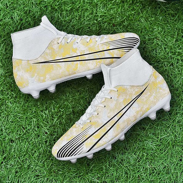 HOMEN MENTE HIGH TOP SOTUST SOCTER Shoes Boots Football Football Shoots For Children Gray Gray Black Tamaño 35-47