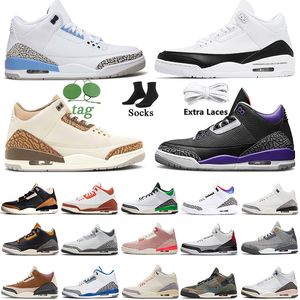 Dames heren jumpman 3 palomino 3s basketbalschoenen new unc mars stone Washington Wizards White Cement Court Purple Cool Gray Lucky Green Hide N Sneak Sneakers