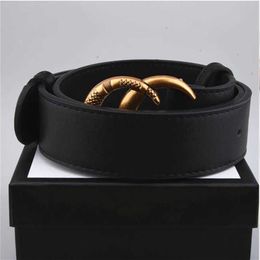 Cinturones negros de cuero para hombre y mujer, hebilla dorada grande de serpiente para hombre, cinturón clásico informal con perlas, Ceinture blanco Box3013